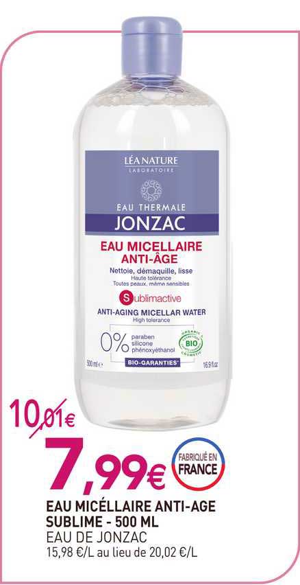 eau micellaire anti-âge sublime - 500 ml eau de jonzac