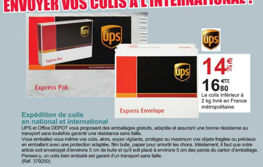 expédition de colis en national et international ups