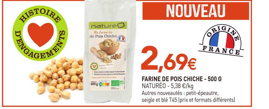 farine de pois chiche - 500 g naturéo