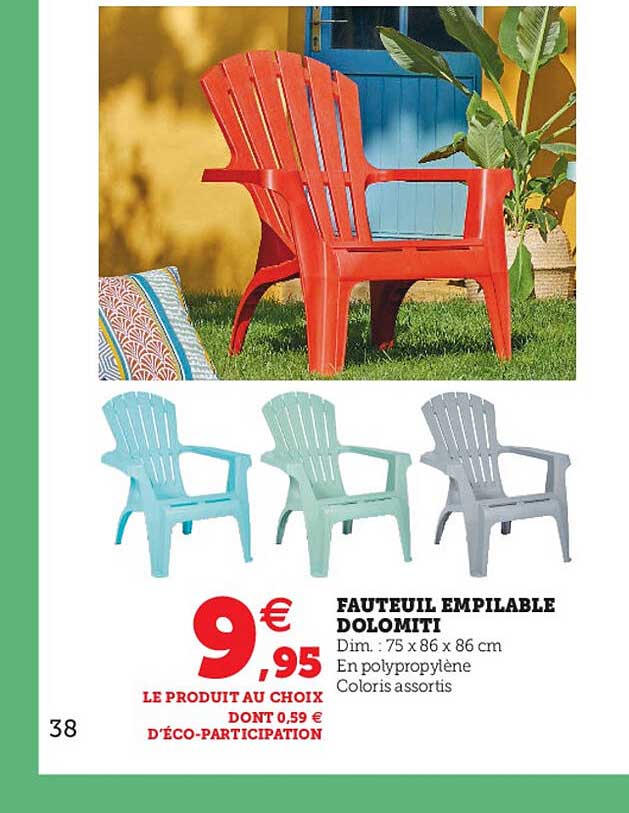 fauteuil empilable dolomiti