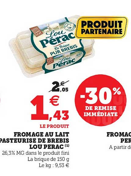 fromage au lait pasteurisé de brebis lou pérac