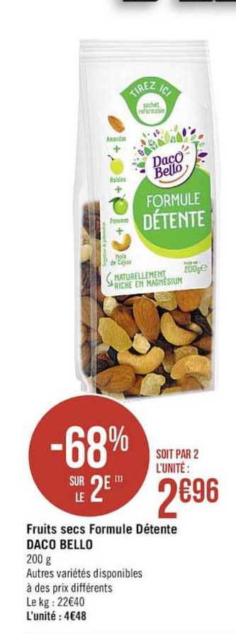 fruits secs formule détente daco bello