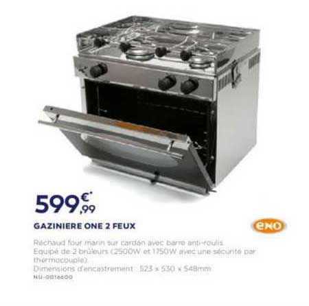 gaziniere one 2 feux eno