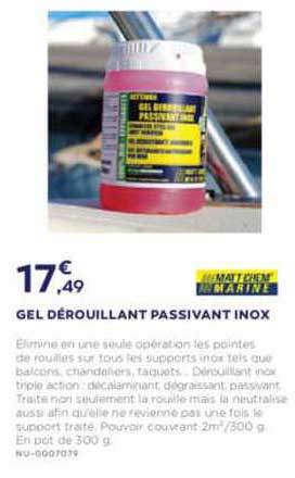 gel dérouillant passivant inox