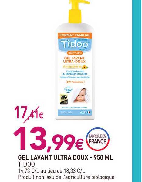 gel lavant ultra doux - 950 ml tidoo