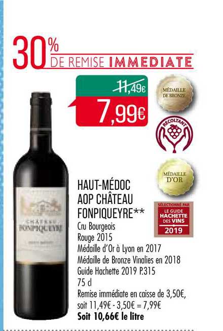 haut-médoc aop château fonpiqueyre