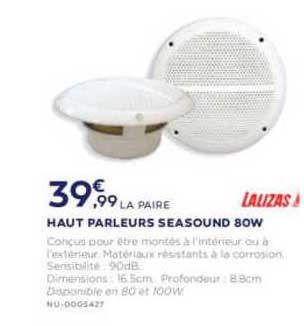 haut parleurs seasound 80w lalizas