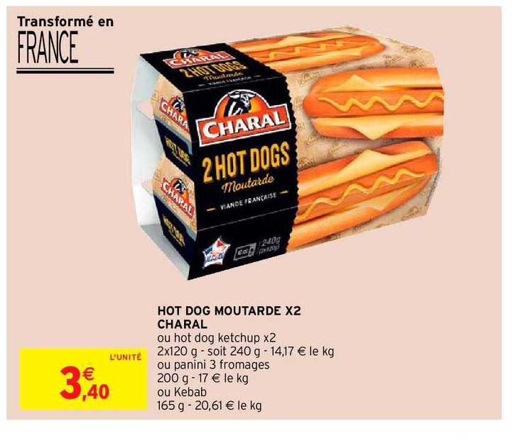 hot dog moutarde x2 charal