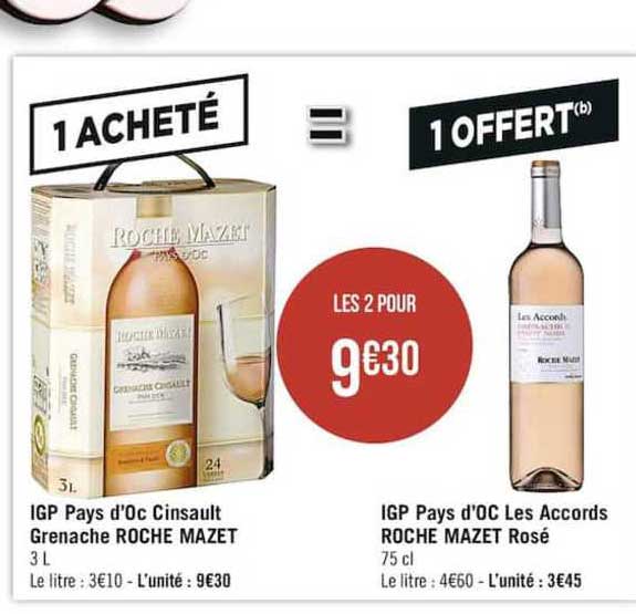 igp pays d'oc cinsault grenach roche mazet, igp pays d'oc les accords roche mazet rosé
