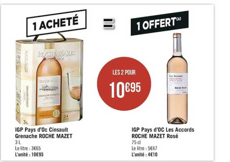 igp pays d'oc cinsault grenache roche mazet, igp pays d'oc les accords roche mazet rosé