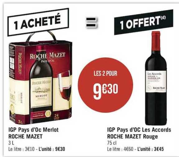 igp pays d'oc merlot roche mazet, igp pays d'oc les accords roche mazet rouge
