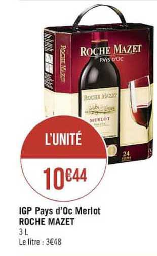 igp pays d'oc merlot roche mazet
