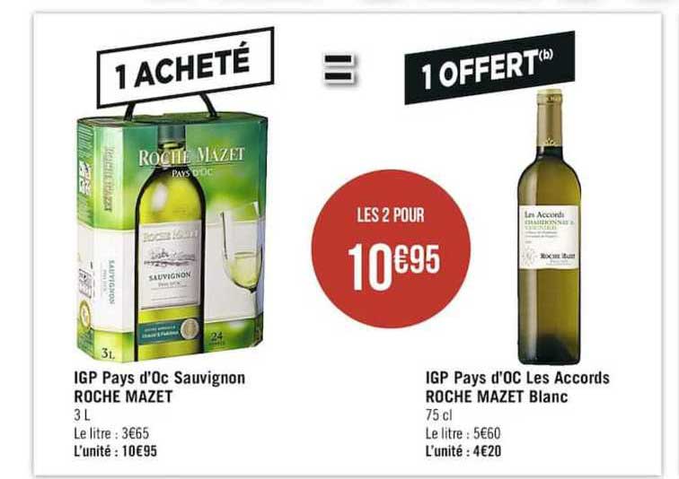 igp pays d'oc sauvignon roche mazet, igp pays d'oc les accords roche mazet blanc