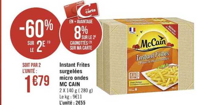Instant Frites Surgelées Micro Ondes Mc Cain