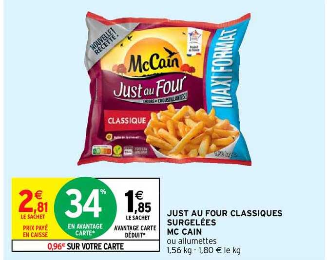 just au four classiques surgelées mc cain