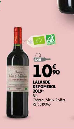 lalande de pomerol 2019 bio château vieux-rivière