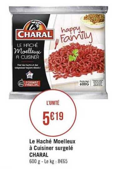 le haché moelleux à cuisiner surgelé charal