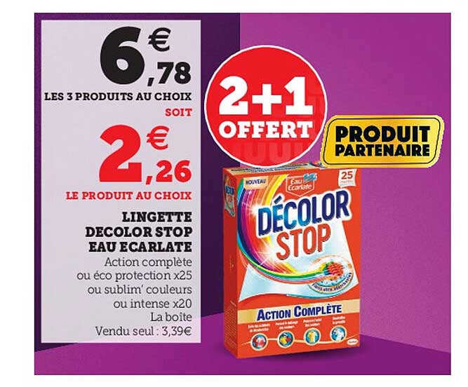 lingette décolor stop eau écarlate