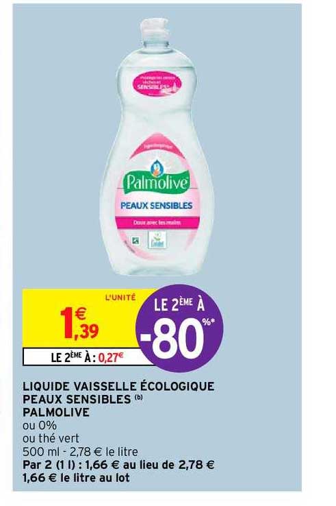 liquide vaisselle écologique peaux sensibles palmolive