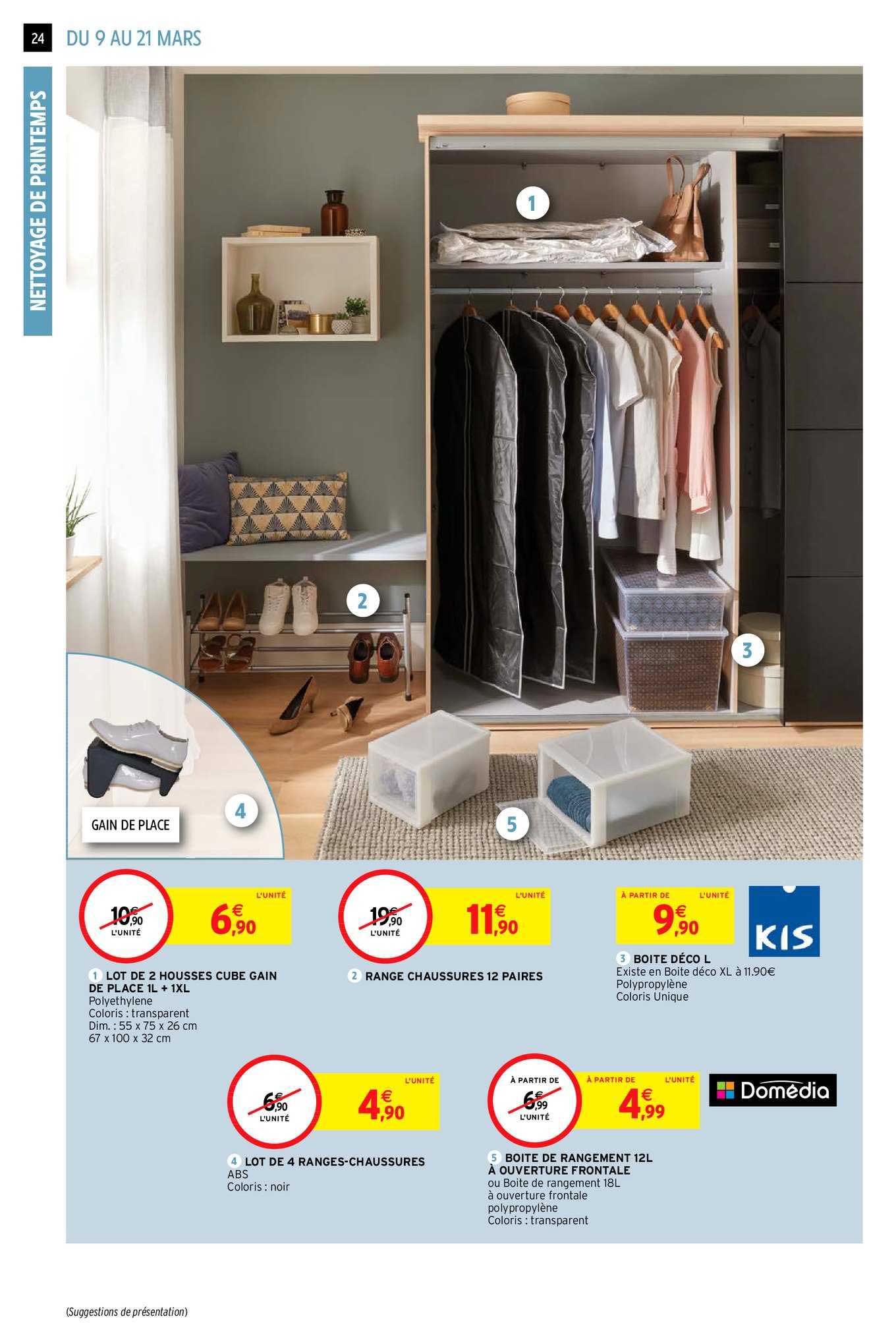 lot de 2 housses cube gain de place, range-chaussures 12 paires, boîte de rangement à ouverture frontale, boîte déco