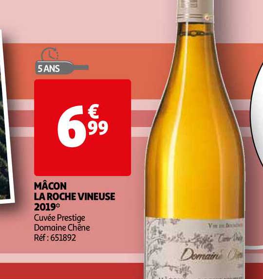 mâcon la roche vineuse 2019 cuvée prestige domaine chêne