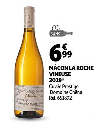 mâcon la roche vineuse 2019 cuvée prestige domaine chêne