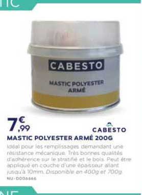 mastic polyester armé cabesto