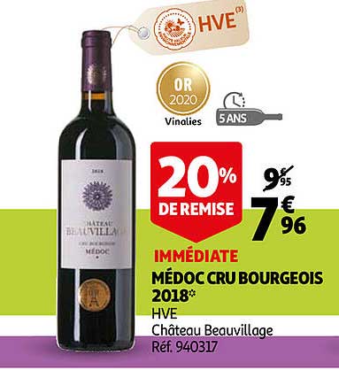 médoc cru bourgeois 2018 hve château beauvillage