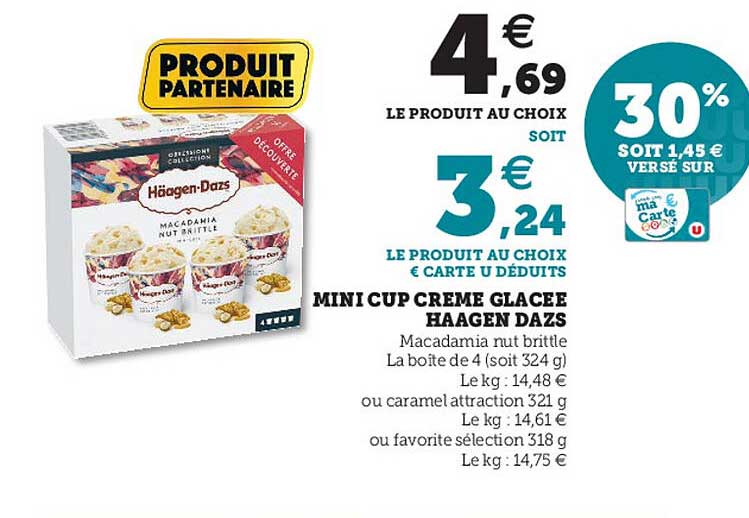 mini cup crème glacée häagen-dazs