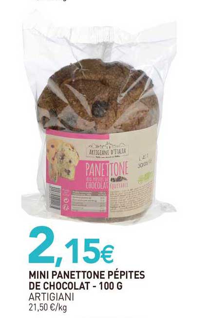 mini panettone pépites de chocolat - 100 g artigiani