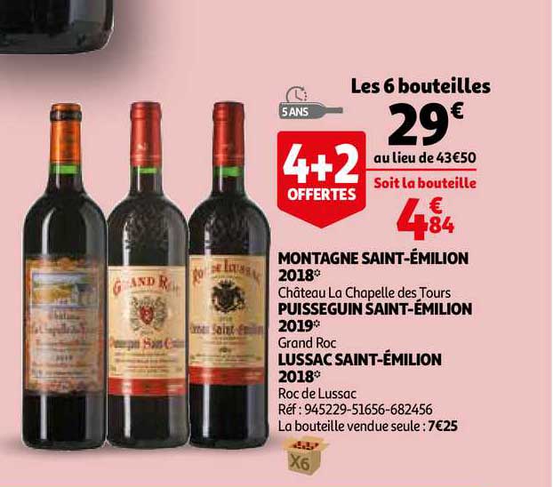 Montagne Saint-émilion 2018, Puisseguin Saint-émilion 2019, Lussac Saint-émilion 2018