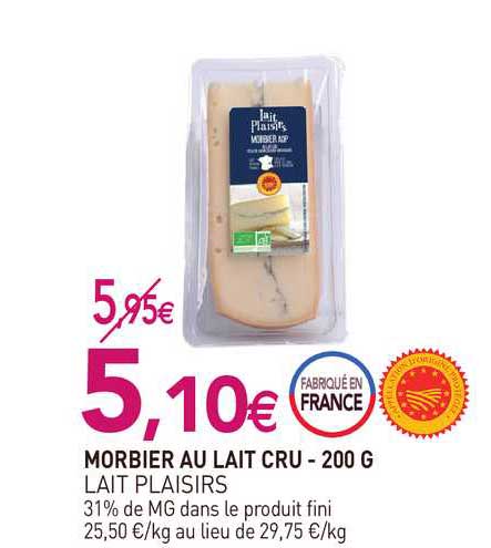Morbier Au Lait Cru - 200 G Lait Plaisirs