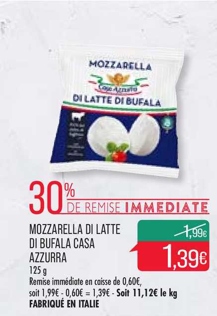 mozzarella di latte di bufala casa azzurra