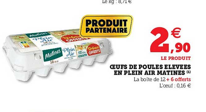 oeufs de poules élevées en plein air matines