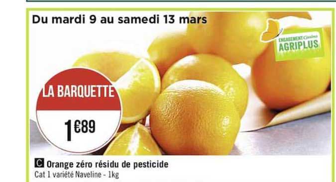 orange zéro résidu de pesticide