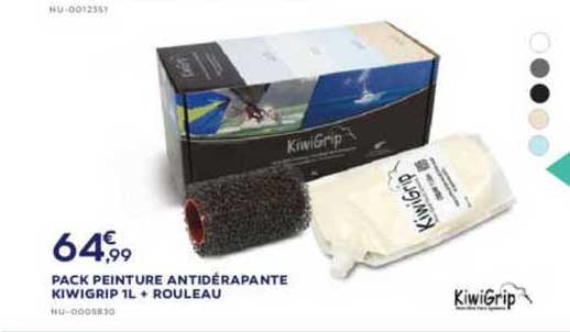 pack peinture antidérapante kiwigrip + rouleau