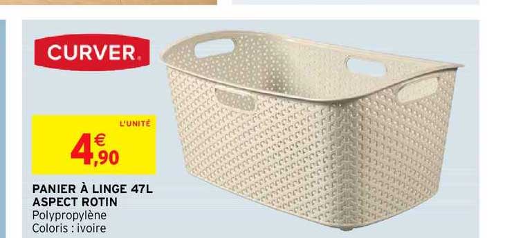 panier à linge 47 l aspect rotin