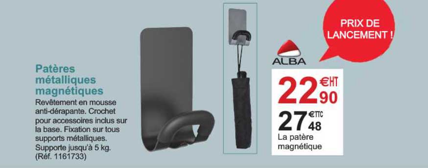 patères métalliques magnétiques