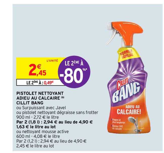 pistolet nettoyant adieu au calcaire cillit bang