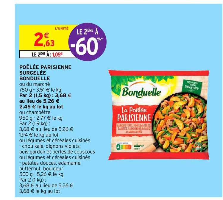 Poêlée Parisienne Surgelée Bonduelle