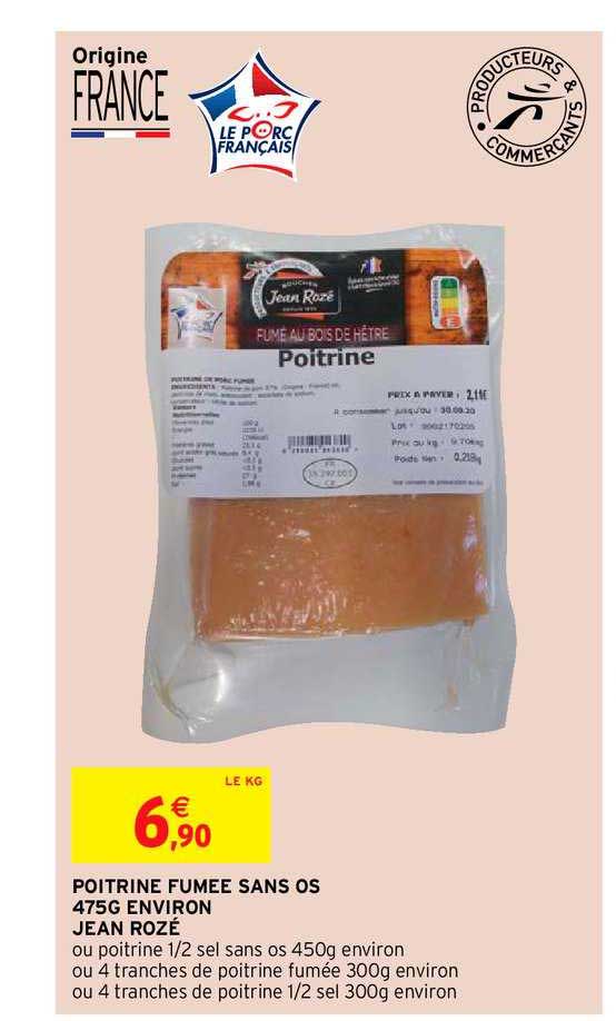 poitrine fumée sans os jean rozé