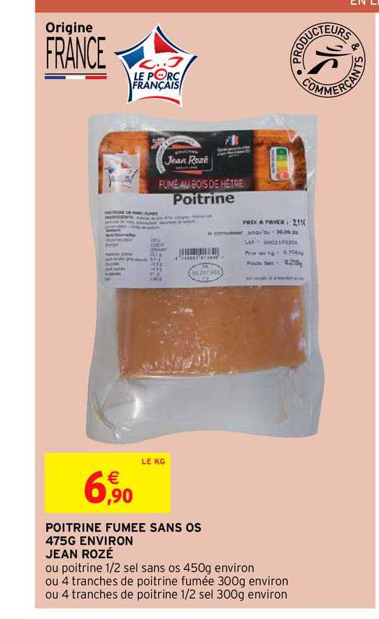 poitrine fumée sans os jean rozé