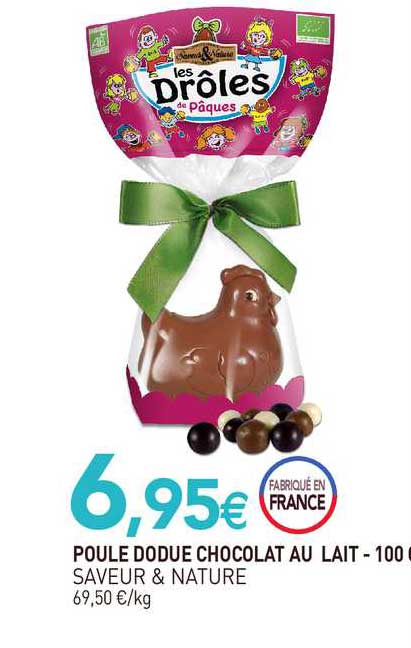 poule dodue chocolat au lait - 100g saveur & nature