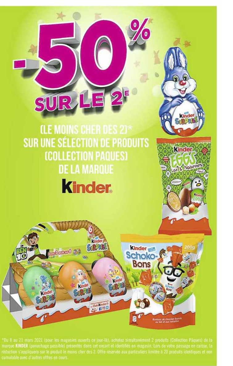 produits (collection pâques) de la marque kinder