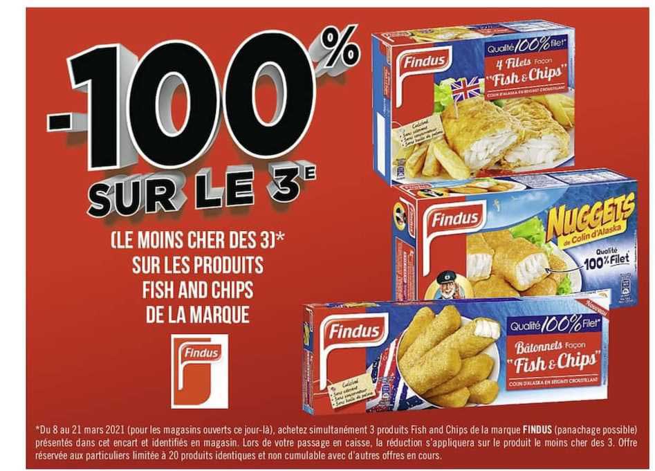 produits fish and chips de la marque findus