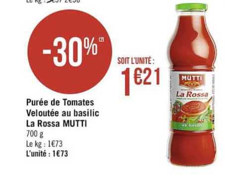 Purée De Tomates Veloutée Au Basilic La Rossa Mutti