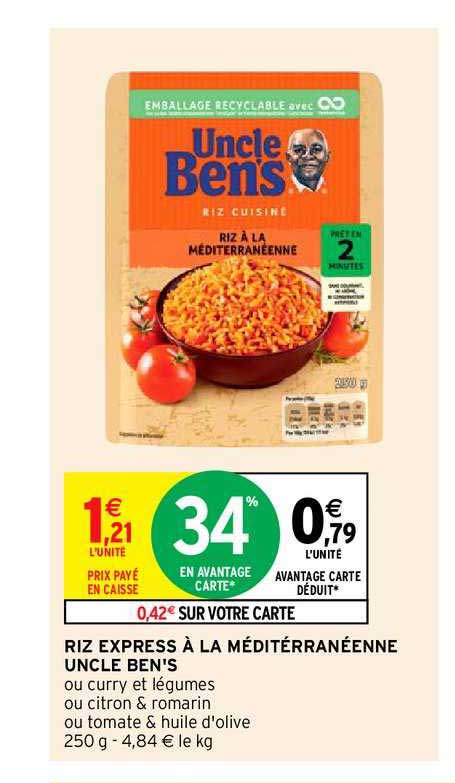 riz express à la méditerranéenne uncle ben's