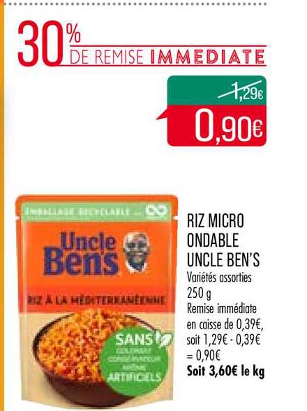 riz micro-ondable uncle ben's