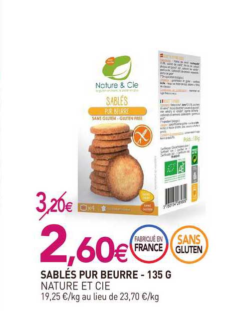 sablés pur beurre - 135 g nature et cie