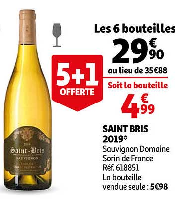 saint bris 2019 sauvignon domaine sorin de france